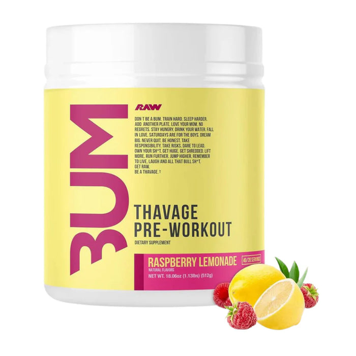 CBUM Thavage Pre-Workout Raspberry Lemonade 18.13 oz 514 Grams 40 Serves Wicked NRG
