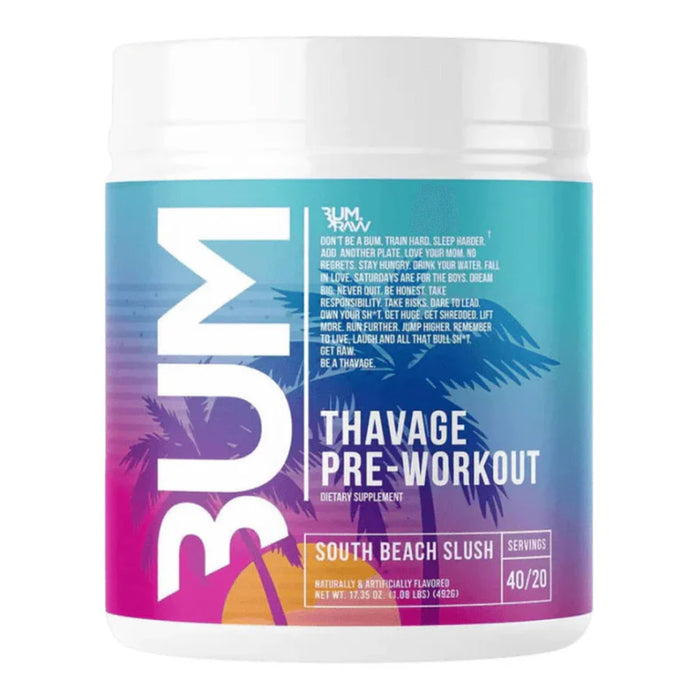 CBUM Thavage Pre-Workout South Beach Slush 18.13 oz 514 Grams 40 Serves Wicked NRG
