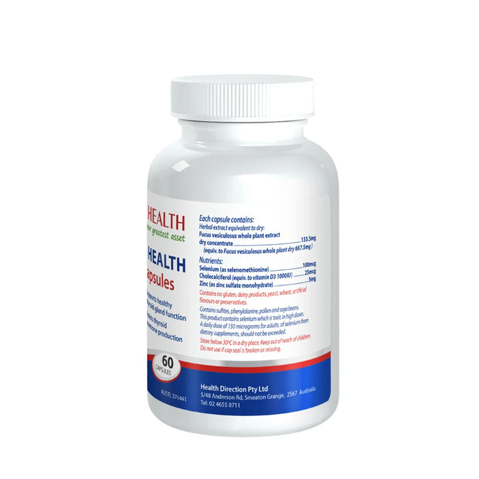 Cabot Health Thyroid Health 60 capsules Ingredients Wicked NRG