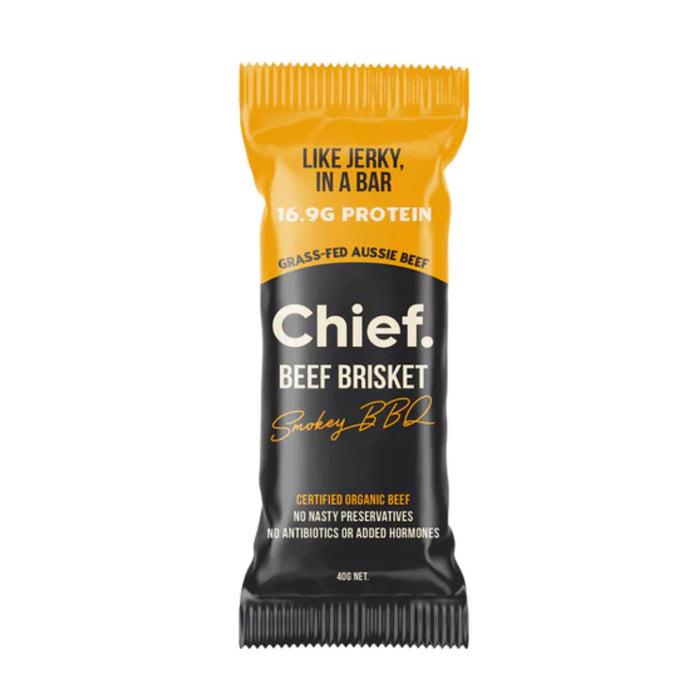 Chief Organic Beef Bar Smokey BBQ 40 grams Wicked NRG