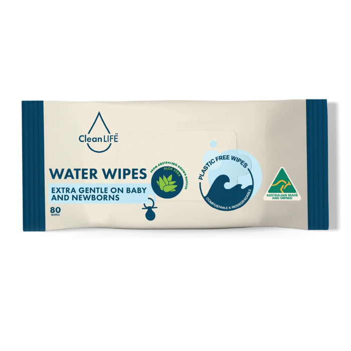 CleanLife Plastic Free Wipes Water Wipes 80pk Wicked NRG