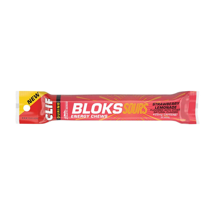 Clif Bloks Energy Chews Sour Strawberry Lemonade Wicked NRG