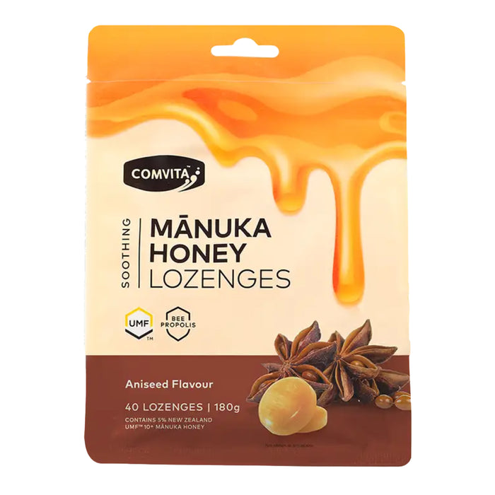 Comvita Mānuka Honey Lozenges with Propolis (Aniseed) 40 Lozenges Wicked NRG
