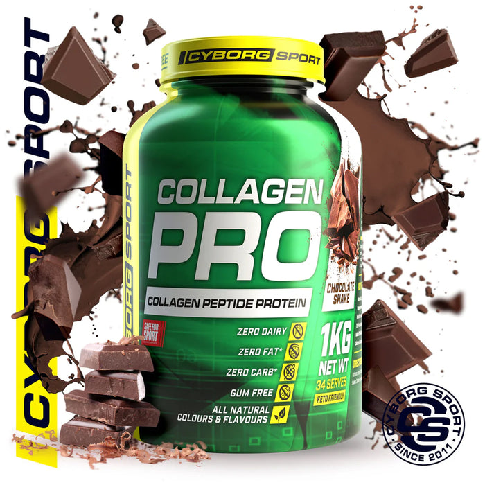 Cyborg Collagen Pro Chocolate Shake 1kg 34 serves Wicked NRG