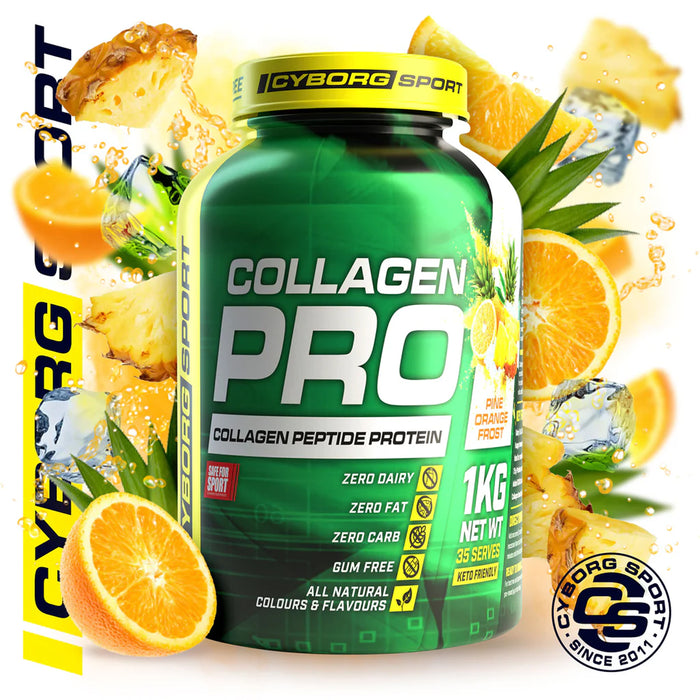 Cyborg Collagen Pro Pine Orange Frost 1kg 35 Serves Wicked NRG