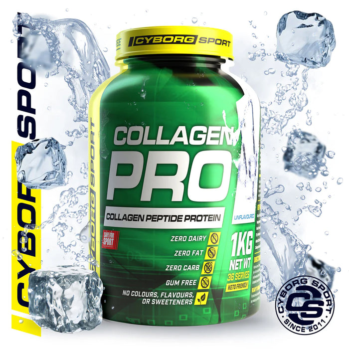 Cyborg Collagen Pro Unflavoured 1kg 36 Serves Wicked NRG