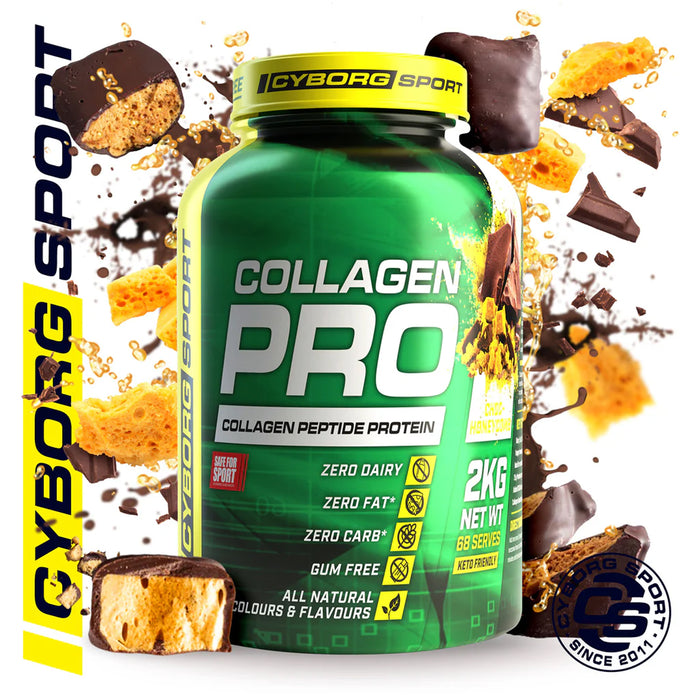 Cyborg Collagen Pro choc honeycomb 2kg 69 Serves Wicked NRG
