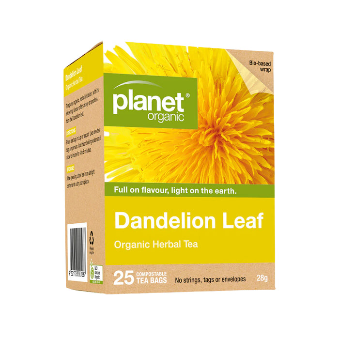 Planet Organic Dandelion Leaf Tea 25 Tea Bags - Certified Organic Wicked NRG