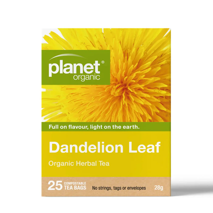 Planet Organic Dandelion Leaf Tea 25 Tea Bags - Certified Organic Wicked NRG