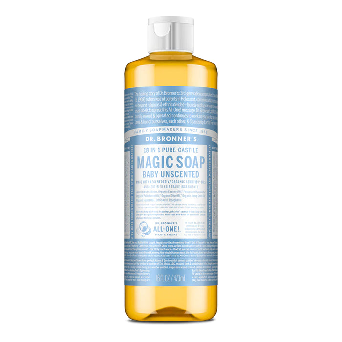 Dr. Bronner's Pure-Castile Magic Soap Liquid Baby Unscented 473ml Wicked NRG