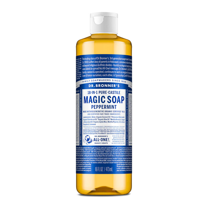 Dr. Bronner's Pure-Castile Magic Soap Liquid Peppermint 473ml Wicked NRG