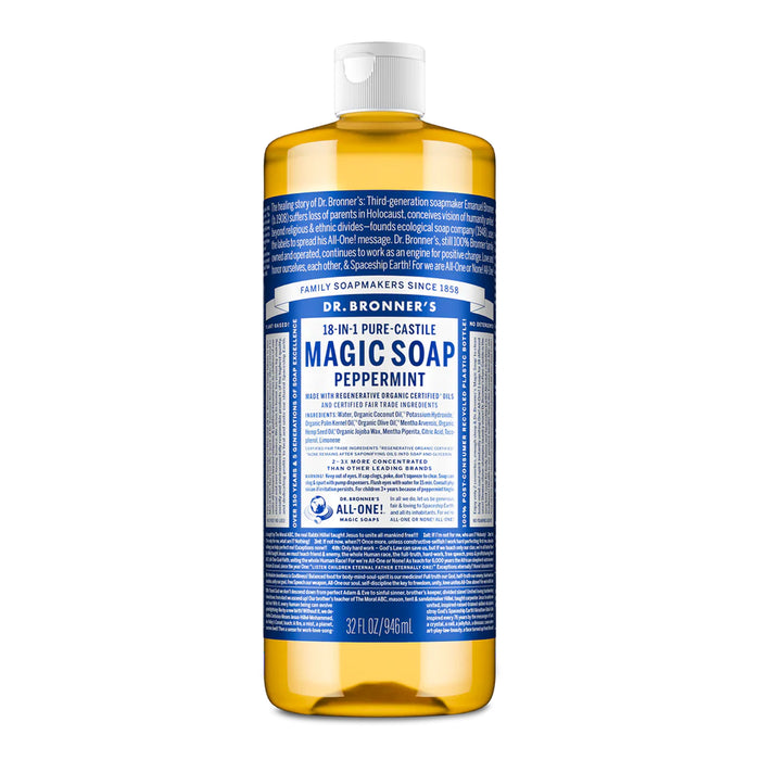 Dr. Bronner's Pure-Castile Magic Soap Liquid Peppermint 946ml Wicked NRG