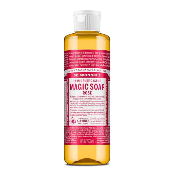 Dr. Bronner's Pure-Castile Magic Soap Liquid Rose 237ml Wicked NRG