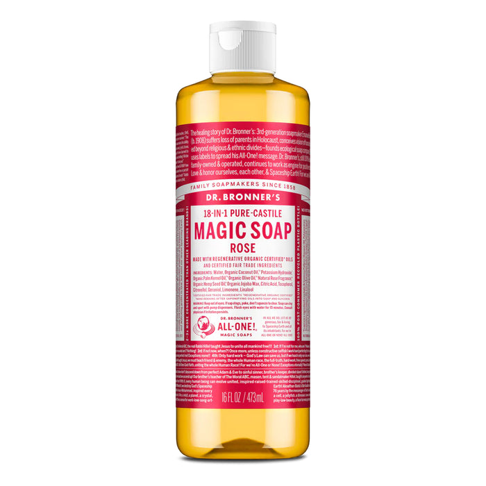 Dr. Bronner's Pure-Castile Magic Soap Liquid Rose 473ml Wicked NRG