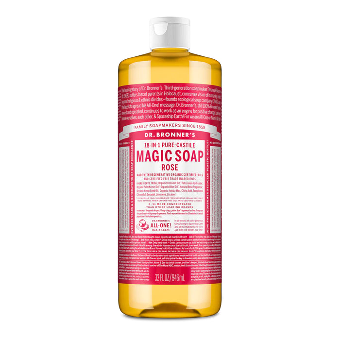 Dr. Bronner's Pure-Castile Magic Soap Liquid Rose 946ml Wicked NRG