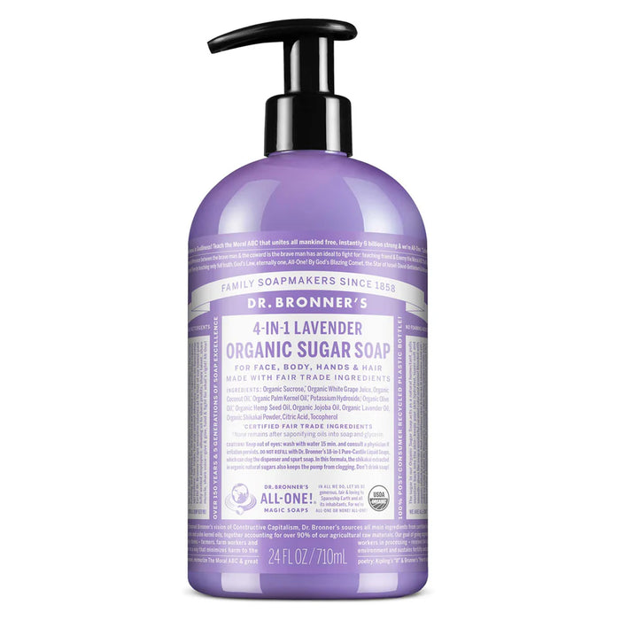 Dr. Bronner's Organic Sugar Soap 4-in-1 Lavender 710ml Wicked NRG