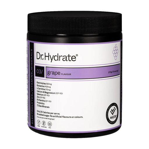 Dr Hydrate All-In-One Hydration Drink Hasta Cert Grape 270g Wicked NRG