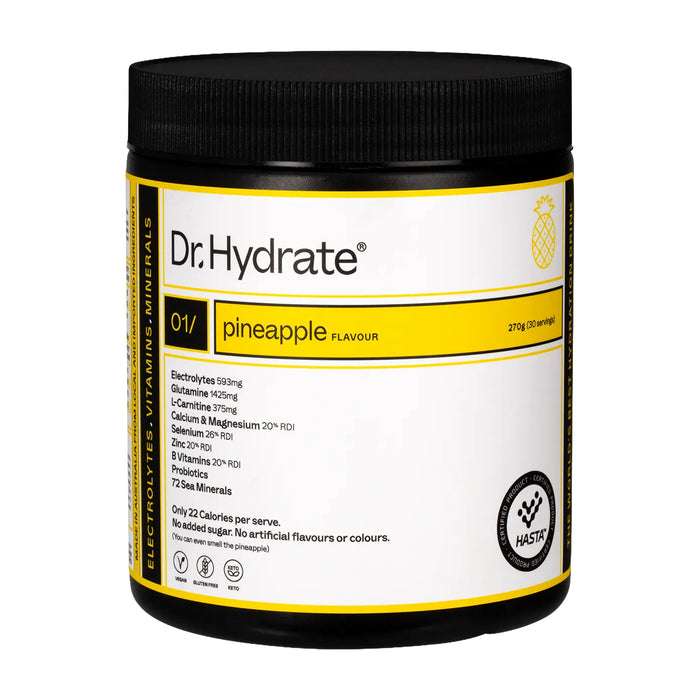Dr Hydrate All-In-One Hydration Drink Hasta Cert Pineapple 270g Wicked NRG