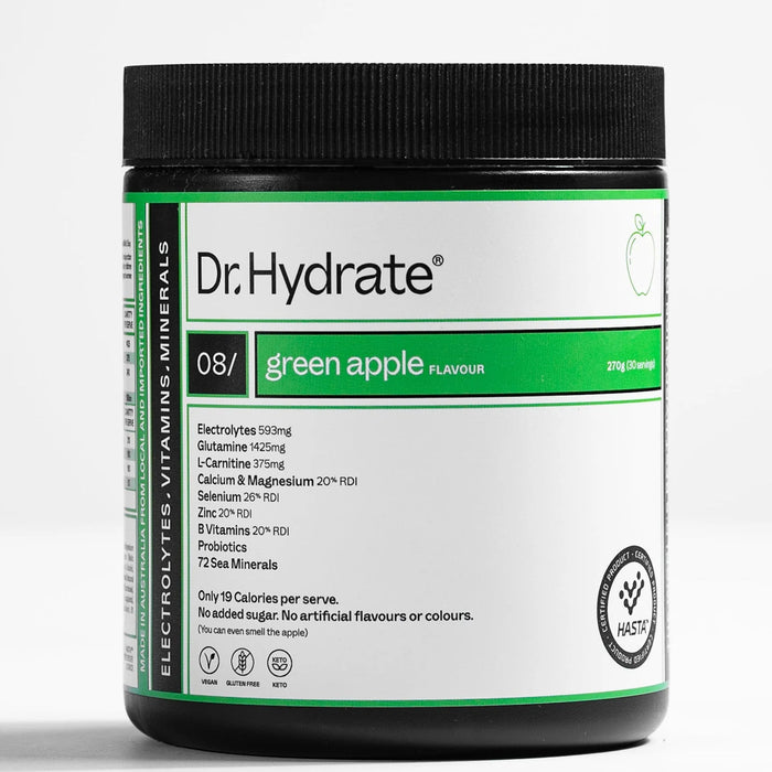 Dr Hydrate All-In-One Hydration Drink Hasta Cert Green Apple 270g Wicked NRG