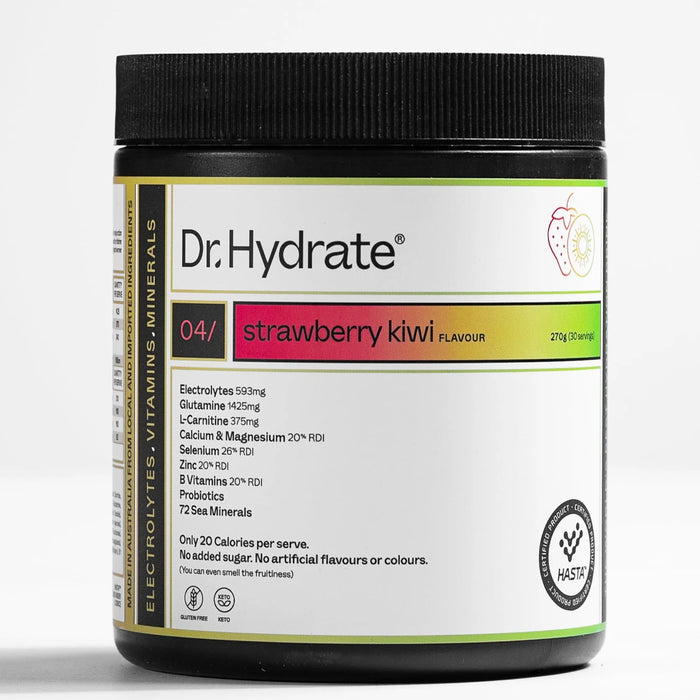 Dr Hydrate All-In-One Hydration Drink Hasta Cert Strawberry Kiwi 270g Wicked NRG