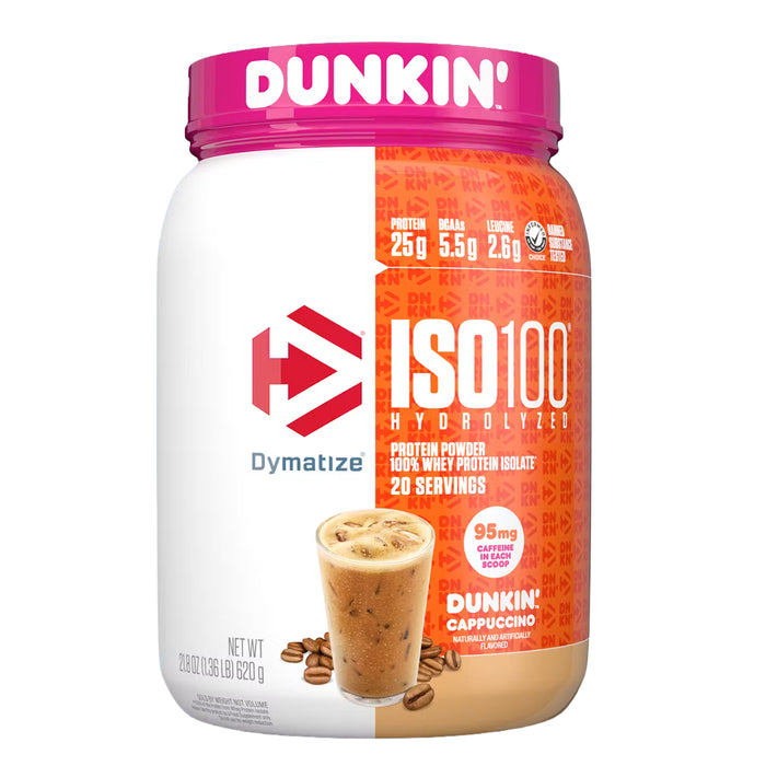 Dymatize ISO 100 Dunkin Cappuccino 620g 20 Serves Wicked NRG