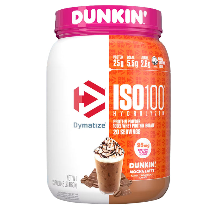 Dymatize ISO 100 Dunkin Mocha Latte 660g 20 Serves Wicked NRG