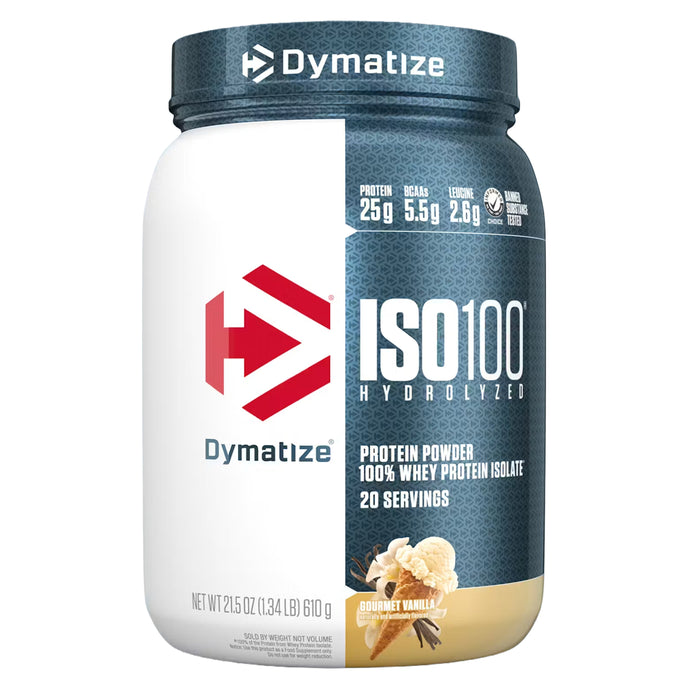 Dymatize ISO 100 Goumet Vanilla 660g 20 Serves Nutritional Panel a Wicked NRG