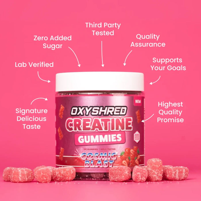 EHP Labs OxyShred Creatine Gummies Cali Cola 90 Gummies Benefits Wicked NRG
