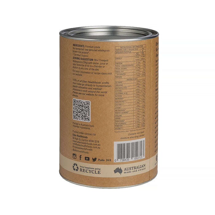 Eden Health Foods Ultimate Protein (Natural) 400g Nutritional Panel Wicked NRG Health Foods Darwin