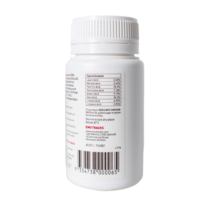 Emu Tracks Emu Oil Capsules 60 Capsules Ingredients ab Wicked NRG