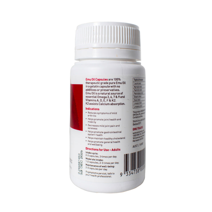 Emu Tracks Emu Oil Capsules 60 Capsules Ingredients a Wicked NRG