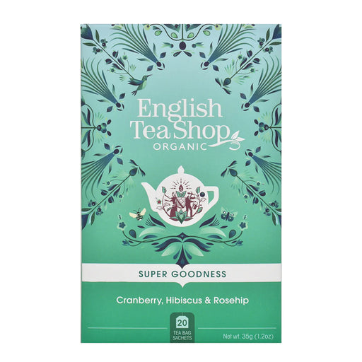 English Tea Shop Organic Cranberry, Hibiscus & Rosehip - 20 Tea Sachets Wicked NRG