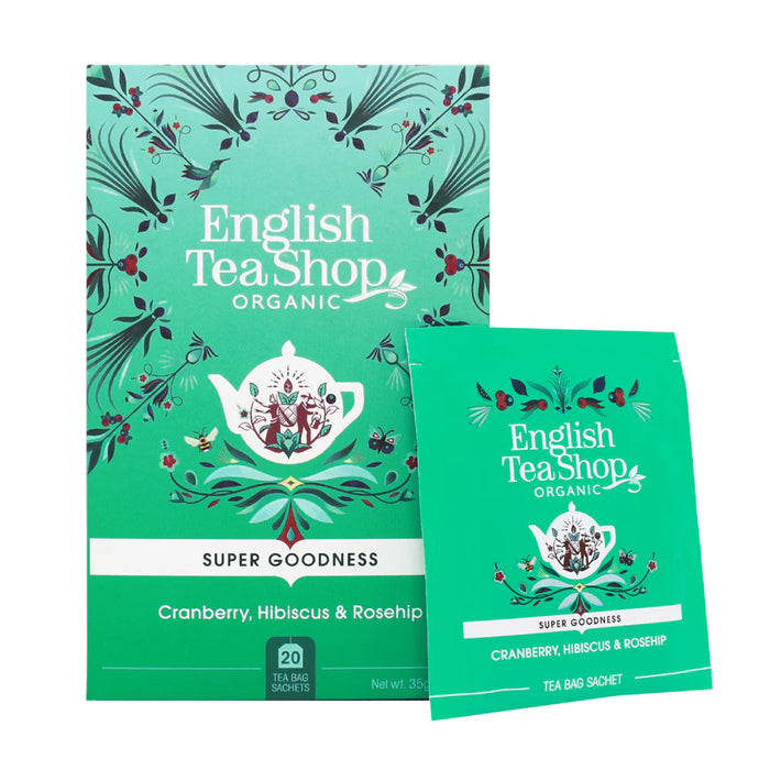 English Tea Shop Organic Cranberry, Hibiscus & Rosehip - 20 Tea Sachets b Wicked NRG
