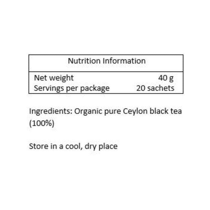 English Tea Shop Organic English Breakfast Nutritional Panel Wicked NRG