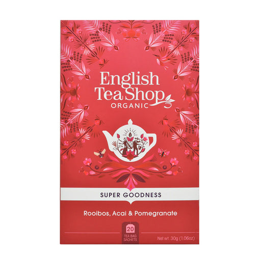 English Tea Shop Organic Rooibos, Acai & Pomegranate - 20 Tea Sachets, Wicked NRG