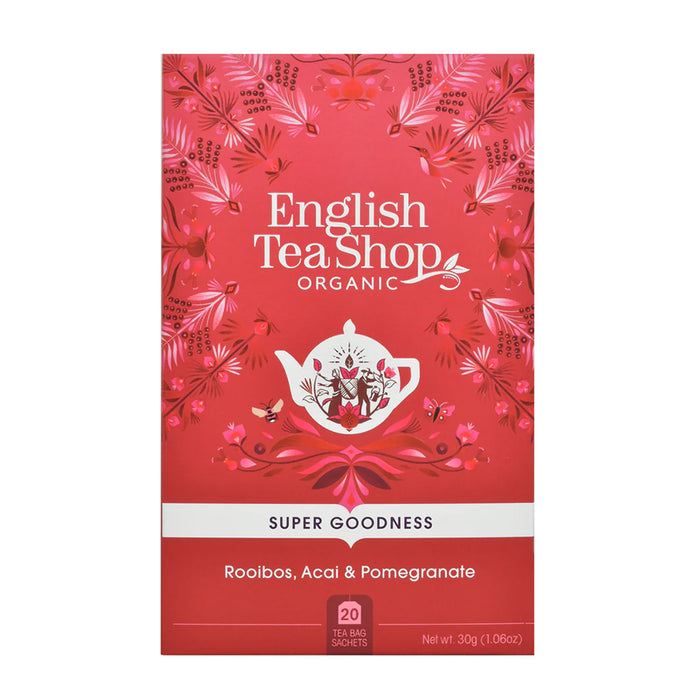 English Tea Shop Organic Rooibos, Acai & Pomegranate - 20 Tea Sachets, Wicked NRG