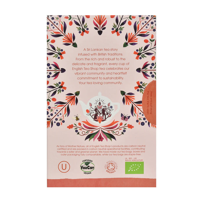 English Tea Shop Shape Me Organic Tea 20 Teabags ingredients Wicked NRG
