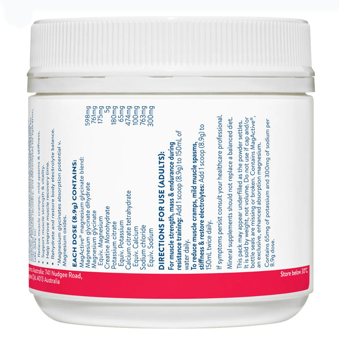 Ethical Nutrients Mega Magnesium Glycinate+ Creatine & Electrolytes 250g Powder Nutritional Panel Wicked NRG