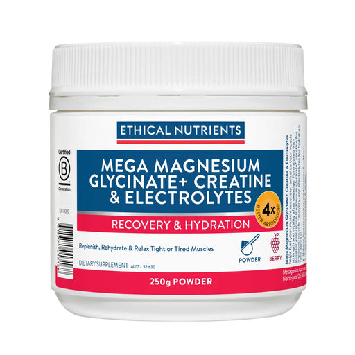 Ethical Nutrients Mega Magnesium Glycinate+ Creatine & Electrolytes 250g Powder Wicked NRG