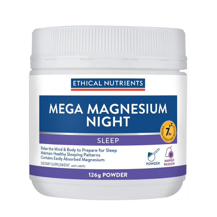 Ethical Nutrients Mega Magnesium Night 126g Powder, Wicked NRG 