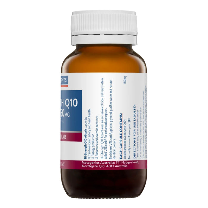 Ethical Nutrients Hi-Strength CoQ10 Absorb 150mg 60 Caps Ingredients Wicked NRG