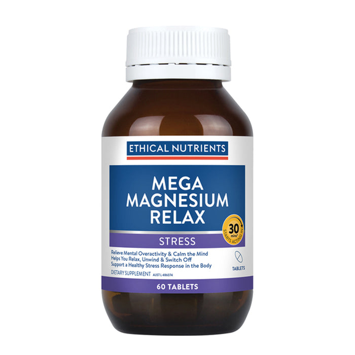 Ethical Nutrients Mega Magnesium Relax Stress 60 tablets, Wicked NRG 