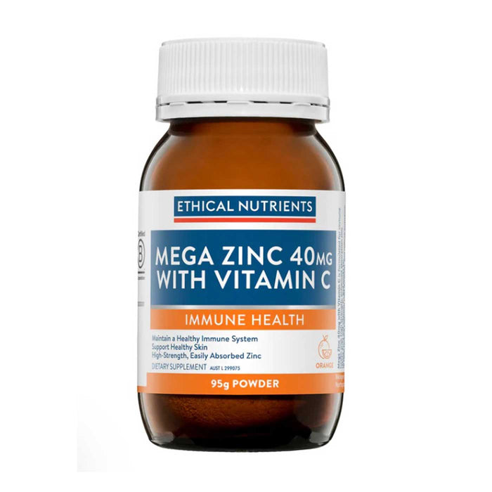 Ethical Nutrients Mega Zinc 40mg with Vitamin C Powder