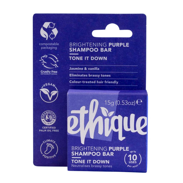 Ethique, Bar Shampoo, Brightening Purple Tone It Down, 15g, a, Wicked NRG