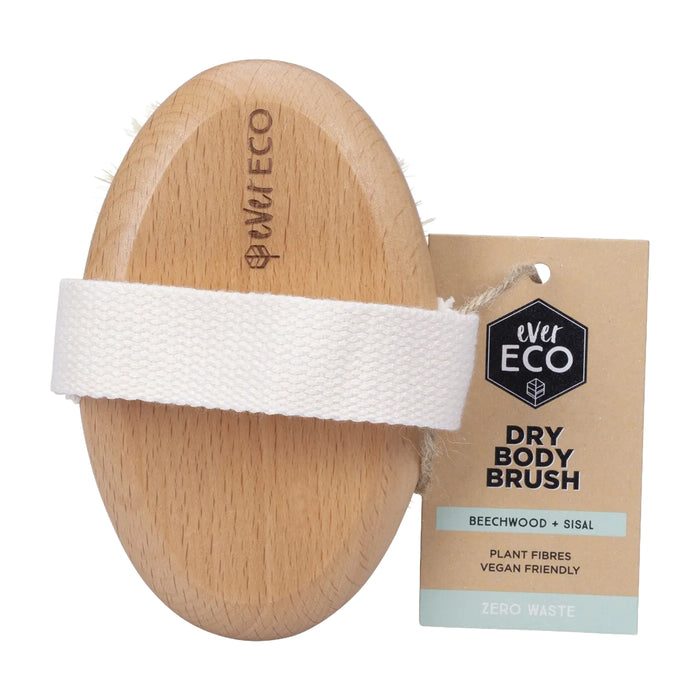 Ever Eco Dry Body Brush Beech Wood Handle, Sisal Bristles a Wicked NRG