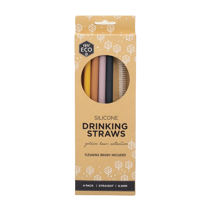 Ever Eco Silicone Straws Straight Golden Hour Collection 4pk Wicked Energy