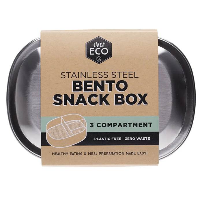Ever Eco Stainless Steel Bento Snack Box 3 Compartments 580ml Wicked NRG