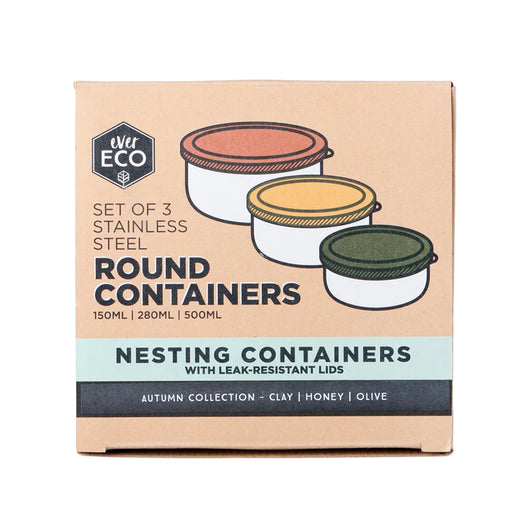 Ever Eco Round Nesting Containers Autumn Collection - 3 Piece Wicked NRG