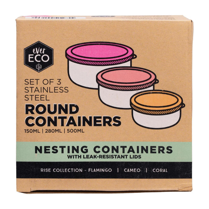 Ever Eco Round Nesting Containers Rise Collection - 3 Piece Set Wicked NRG