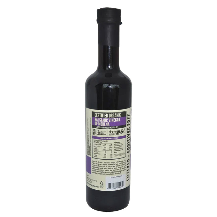 Every Bit Organic RAW Balsamic Vinegar of Modena Nutritional Panel 500ml Wicked NRG